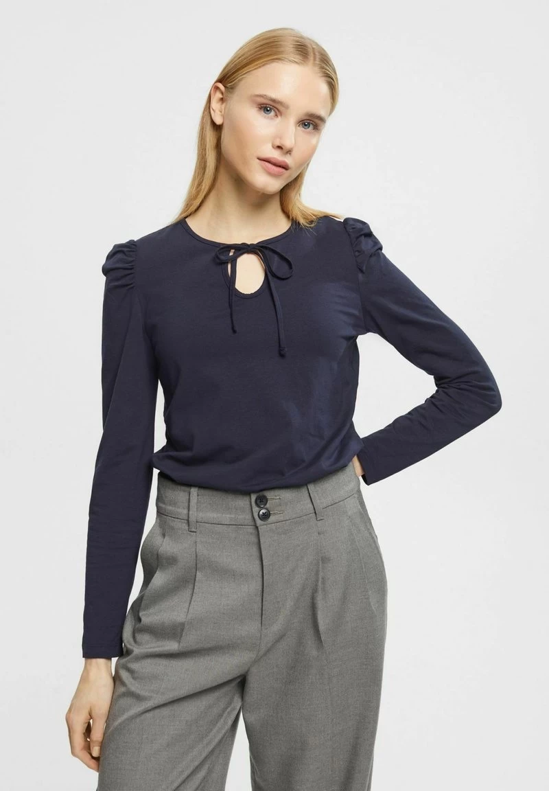 Edc By Esprit MIT KEYHOLE-DETAIL - Langarmshirt - Navy 3 Edc By Esprit MIT KEYHOLE-DETAIL - Langarmshirt - Navy