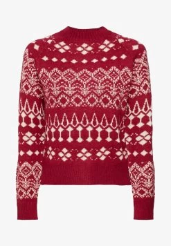 Edc By Esprit MIT GLITZEREFFEKT - Strickpullover - Cherry Red -Edc By Esprit c2f4585b815f4d2f993e16bc0236f2b5