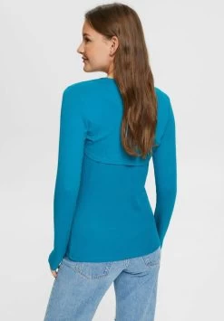Edc By Esprit LONGSLEEVE - Langarmshirt - Teal Blue -Edc By Esprit c33ad5d8617248598cea7a78d94b0e13