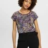 Edc By Esprit F SUS AOP SLUB - T-Shirt Print - Dark Purple -Edc By Esprit c80f46d6eecc4d7db2437a724066bc86