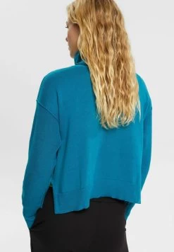 Edc By Esprit ROLLKRAGEN - Strickpullover - Petrol Blue -Edc By Esprit cd14601b39d04681b9419911f098b33a