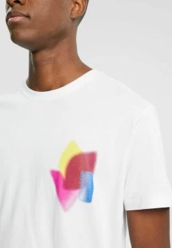 Edc By Esprit MIT PRINT AUF BRUSTHÖHE - T-Shirt Print - White -Edc By Esprit d4c14148592a454dbc6a38a9a4bc9149