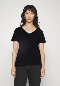 Edc By Esprit SLUB V-NECK - T-Shirt Basic - Black -Edc By Esprit e35ae0c0e9704b9f85cf7731abedeae1 1