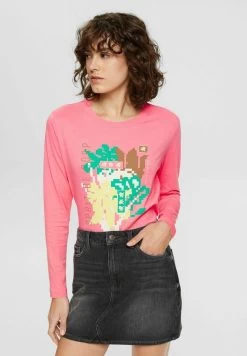 Edc By Esprit LONGSLEEVE MIT RETRO-PRINT - Langarmshirt - Pink