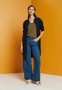 Edc By Esprit MIT V AUSSCHNITT - T-Shirt Basic - Khaki Green -Edc By Esprit ec2bdf350a7b417ea7a7a5b57d573ba8